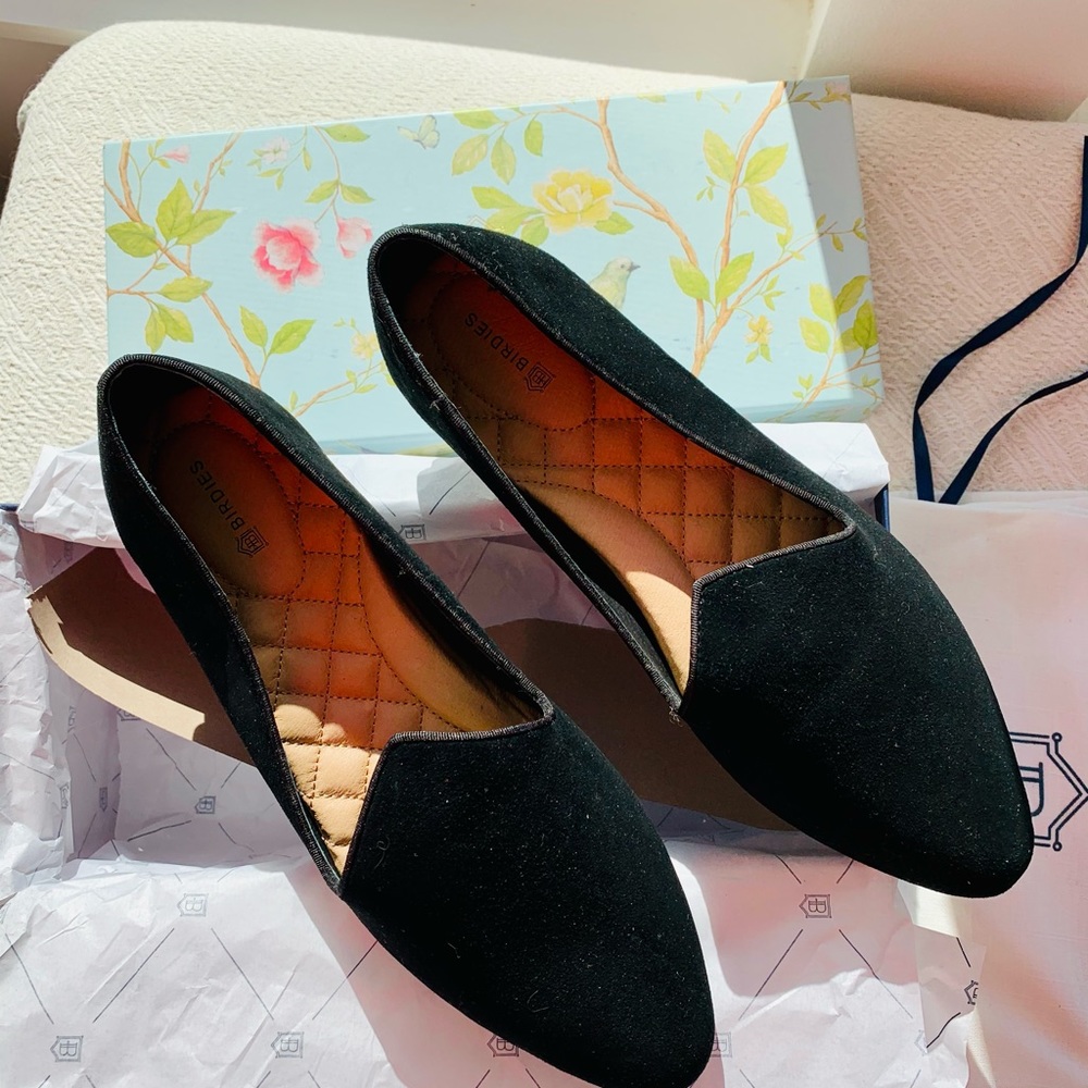 BNIB Black Suede Birdies the Heron 8 8.5